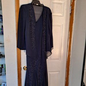 Navy Mother of Bride or Groom Mid length dress
